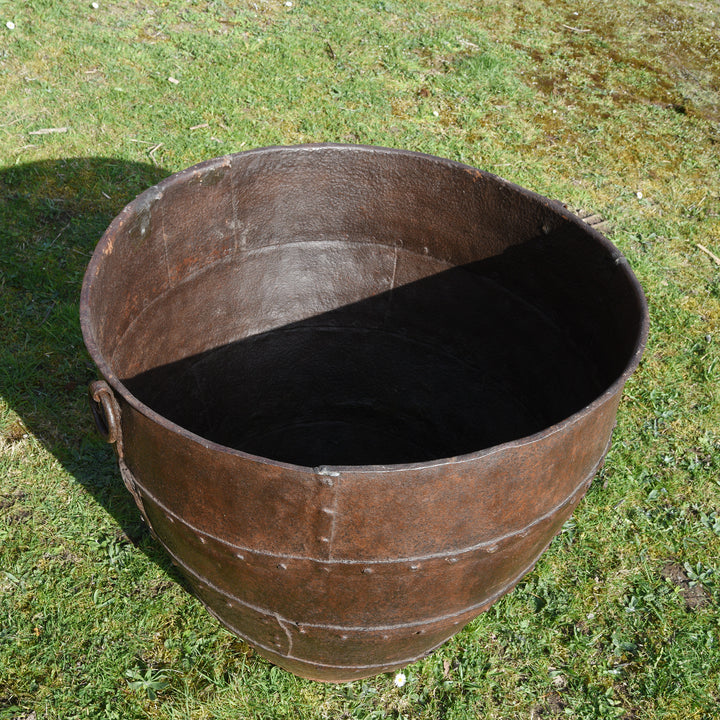 Top Down View Of Iron Indian Planter From Rajasthan - 19thC | Indigo Antiques