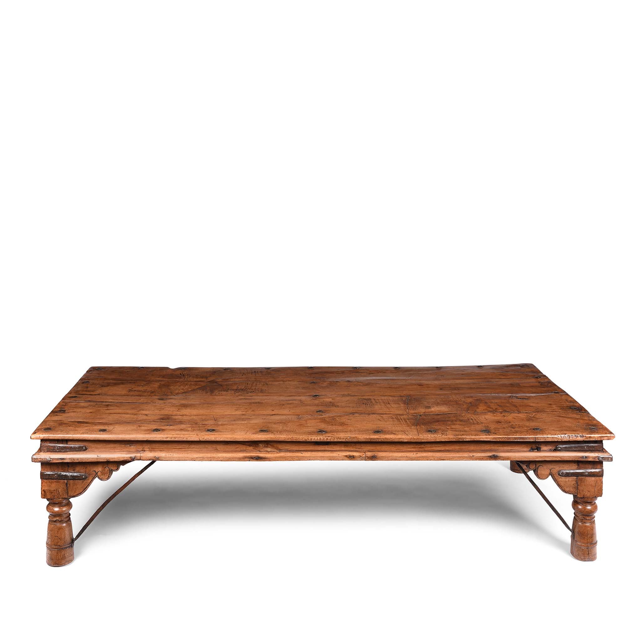 Carved Acacia Wood Takhat Table From Rajasthan - 19thC Carved Acacia Wood Takhat Table From Rajasthan - 19thC