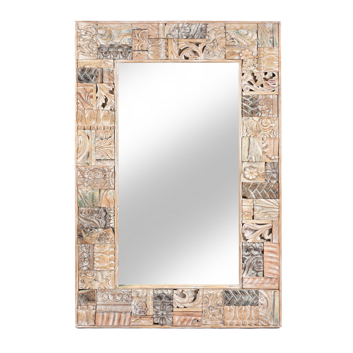 Painted Mirror Made From Reclaimed Teak Wood | Indigo Antiques