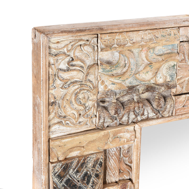 Depth Detail From Painted Mirror Made From Reclaimed Teak Wood | Indigo Antiques