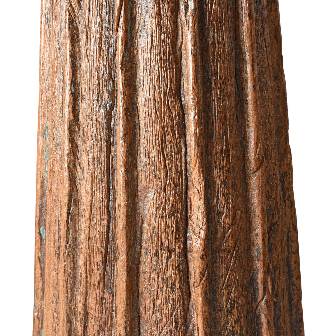 Detail From Carved Teak Pillar Candle Stand - 19thC | Indigo Antiques