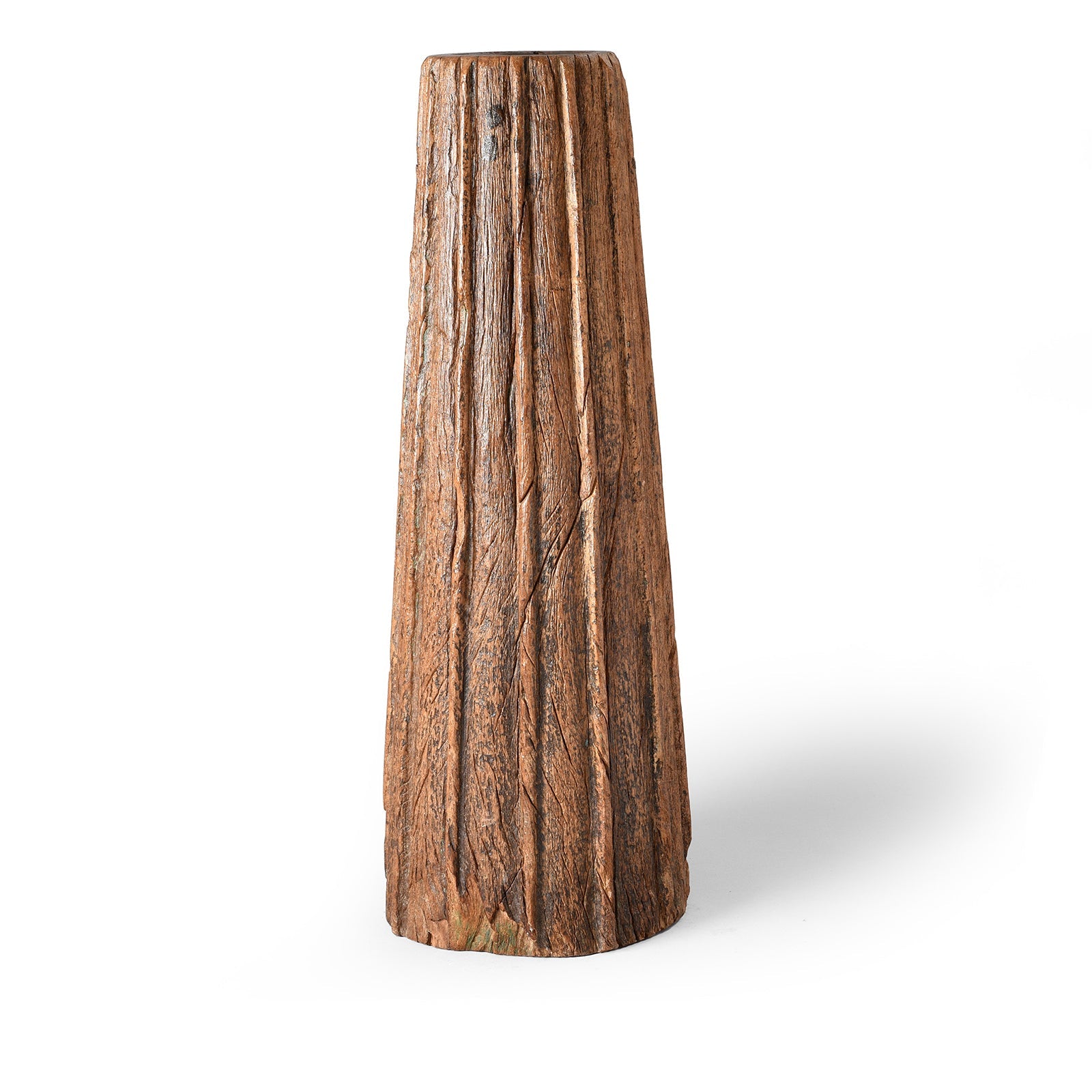 Carved Teak Pillar Candle Stand - 19thC | Indigo Antiques