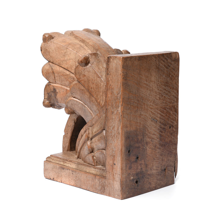 Reverse Of Carved Teak Corbel From Maharashtra - 19thC | Indigo Antiques