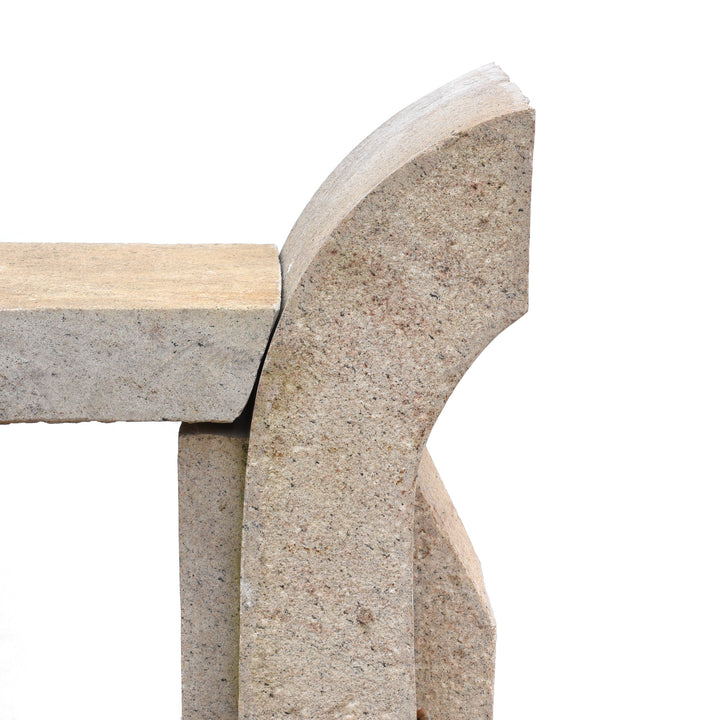 Corner Detail From Old Granite Bench From South India - Ca 1920 | Indigo Antiques