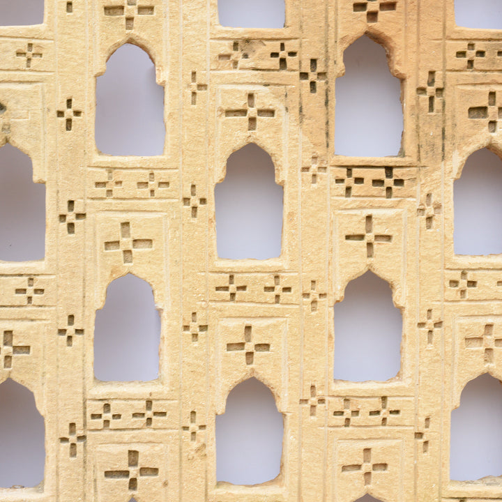 Detail From Old 43 Way Stone Lamp Niche From Jaisalmer- 19thC | Indigo Antiques