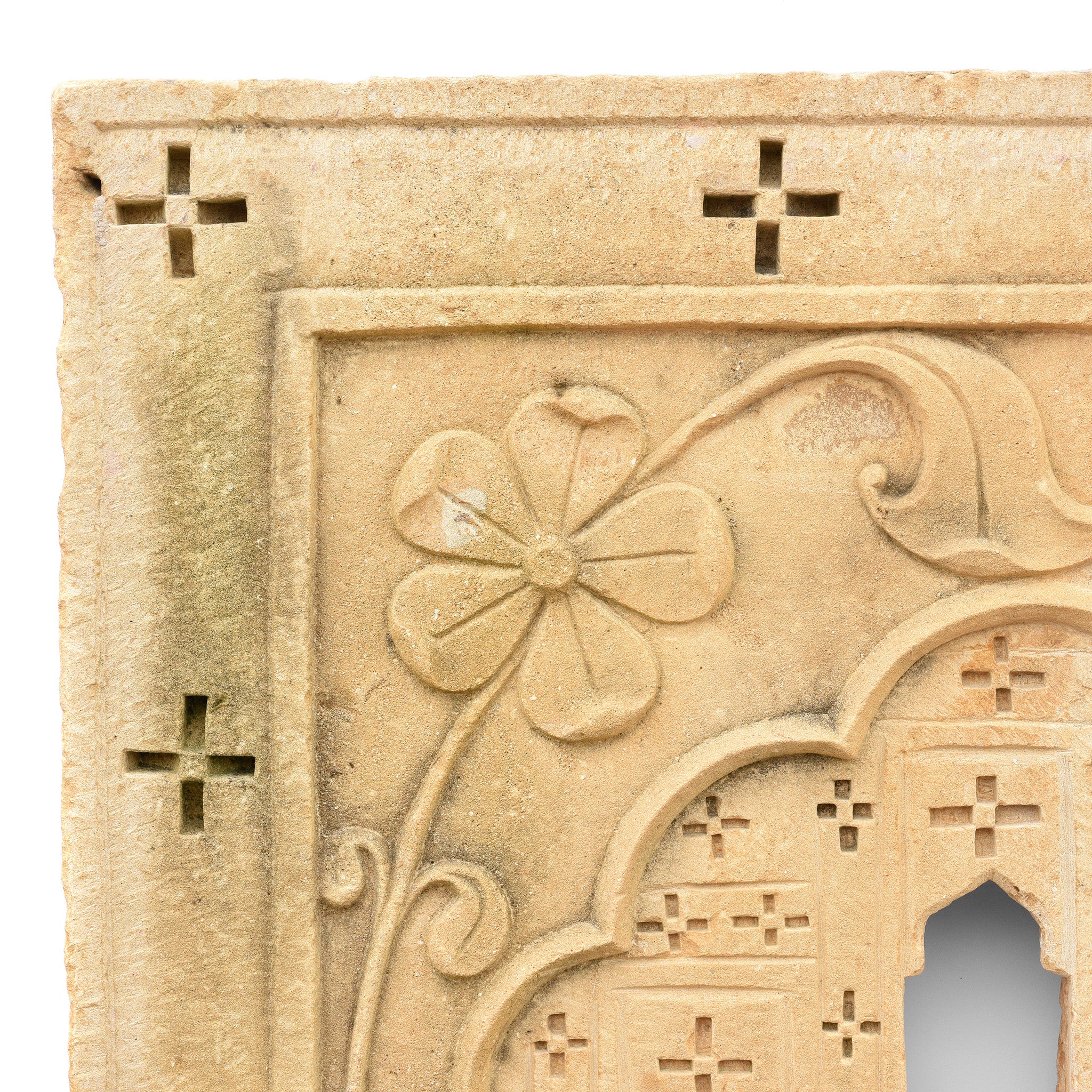 Corner Detail From Old 43 Way Stone Lamp Niche From Jaisalmer- 19thC | Indigo Antiques