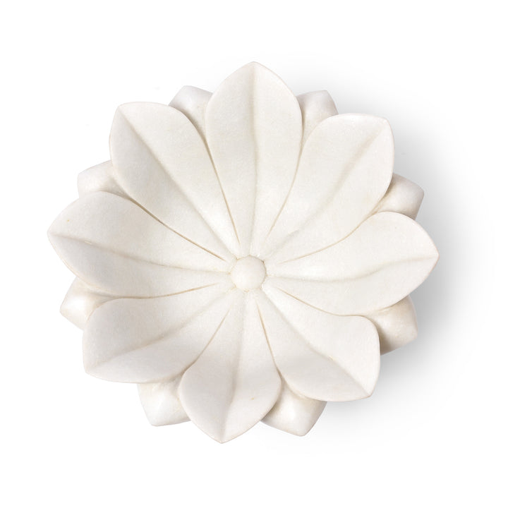 Hand Carved Marble Bowl Lotus Design