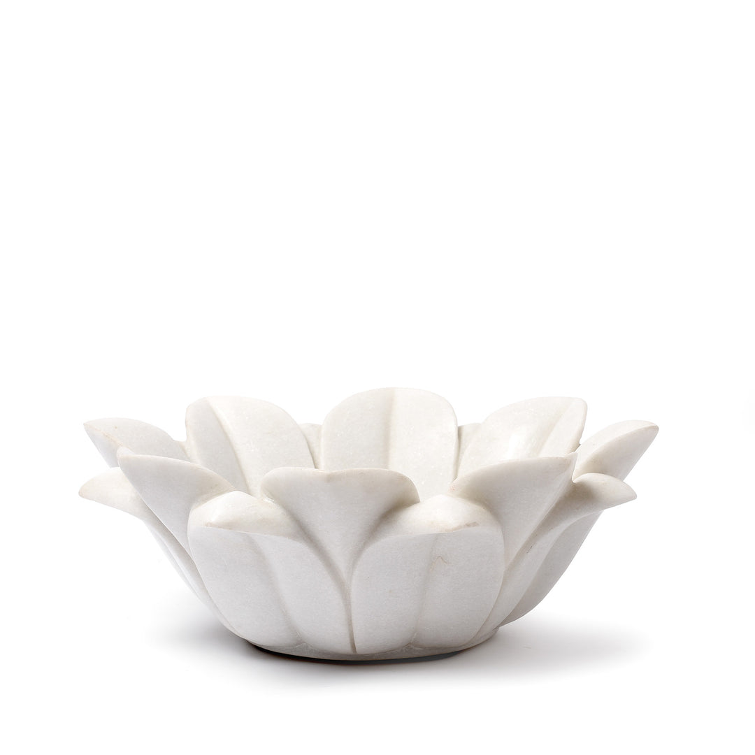 Hand Carved Marble Bowl Lotus Design