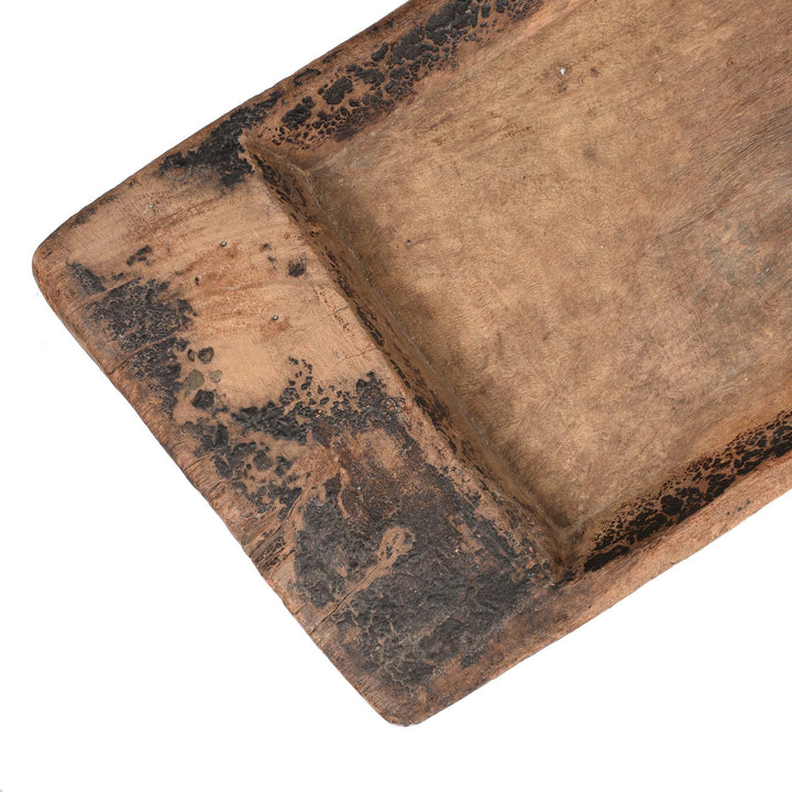 Detail From Old Carved Acacia Wood Tray From Rajasthan - 19thC | Indigo Antiques