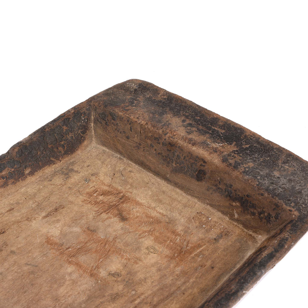 Detail From Old Carved Acacia Wood Tray From Rajasthan - 19thC | Indigo Antiques