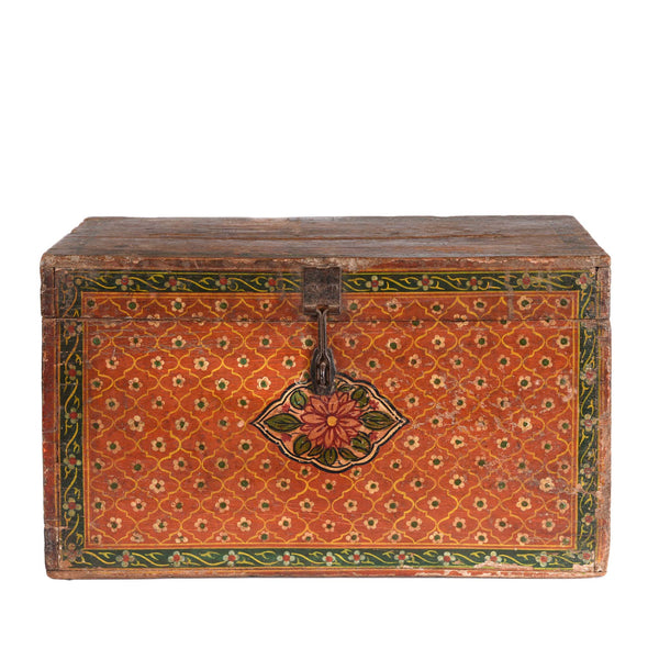Painted Jain Book Box From Gujarat - 19thC