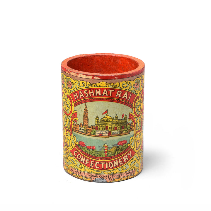Vintage Pencil Pot / Indian Confectionery Box
