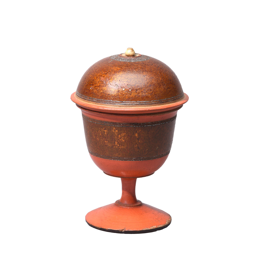 Exceptional Spotted Lacquer Pot From Rajasthan - 19thC