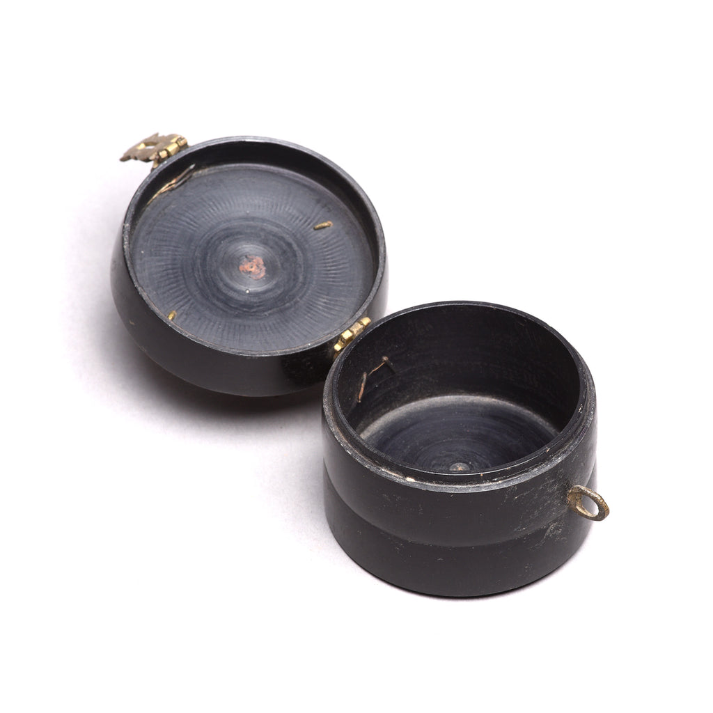 Regency Style Black Lacquer Pot From Rajasthan - 19thC