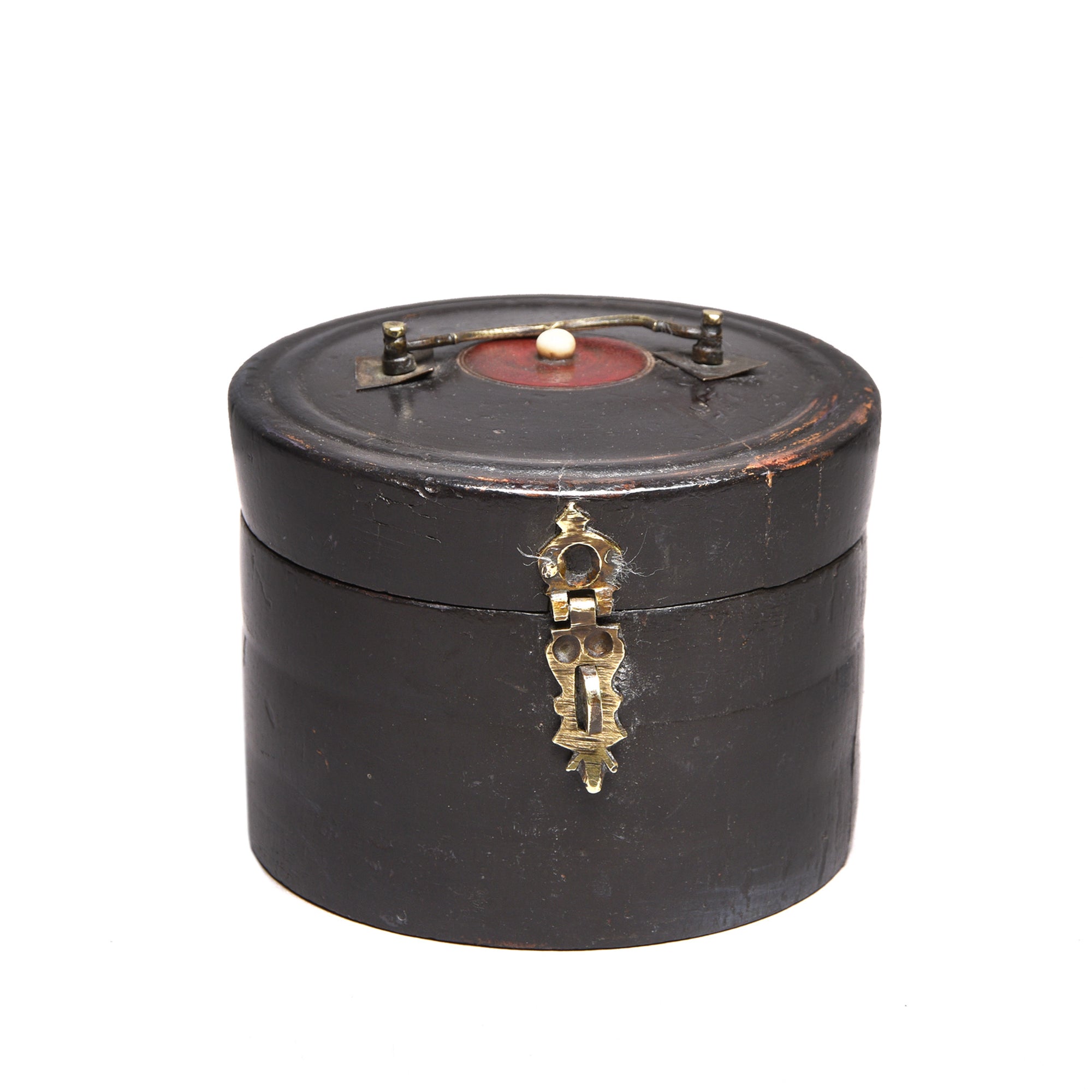 Vintage Regency Style Black Lacquer Pot-Rajasthan | Indigo Antiques