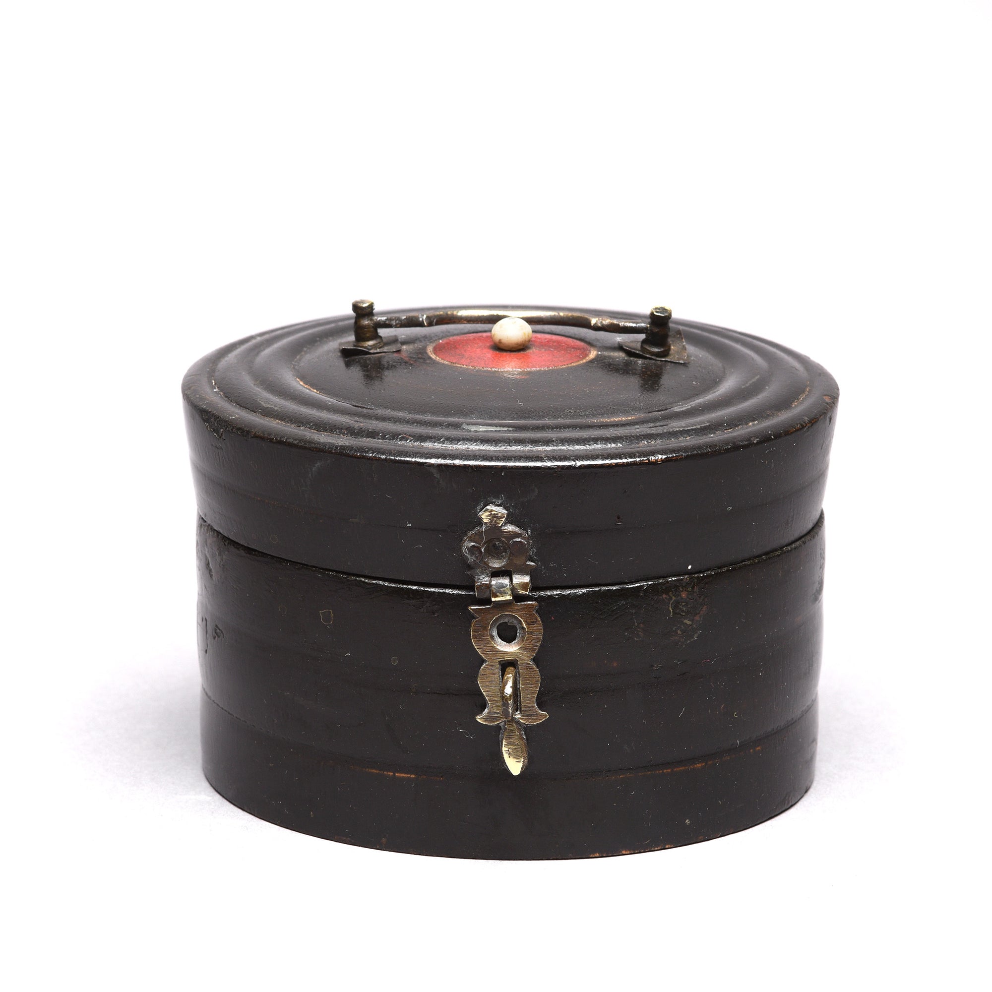 Vintage Regency Style Black Lacquer Pot-Rajasthan | Indigo Antiques