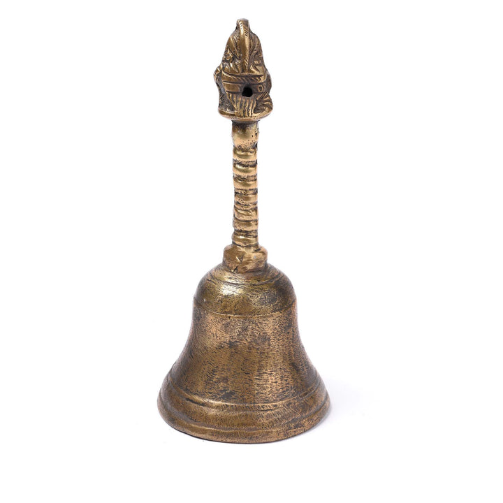Reverse Of Old Brass Puja Bell from Delhi - Early 20thC | Indigo Antiques