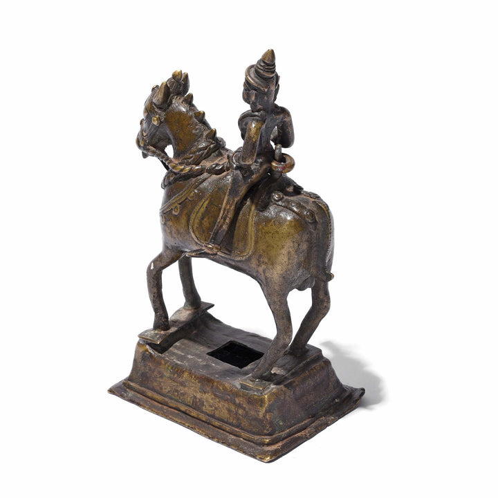 Reverse Of a Bronze Khandoba Riding A Horse From The Deccan - Early 19Thc | Indigo Antiques