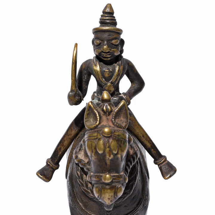 Detail Of a Bronze Khandoba Riding A Horse From The Deccan - Early 19Thc | Indigo Antiques