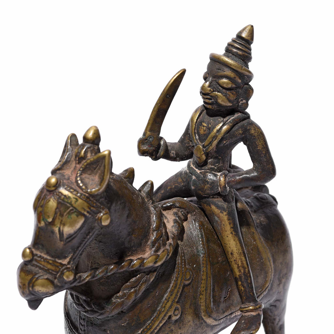 Detail Of a Bronze Khandoba Riding A Horse From The Deccan - Early 19Thc | Indigo Antiques