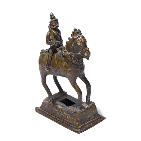 Bronze Horse & Khandoba From The Deccan - Early 19thC