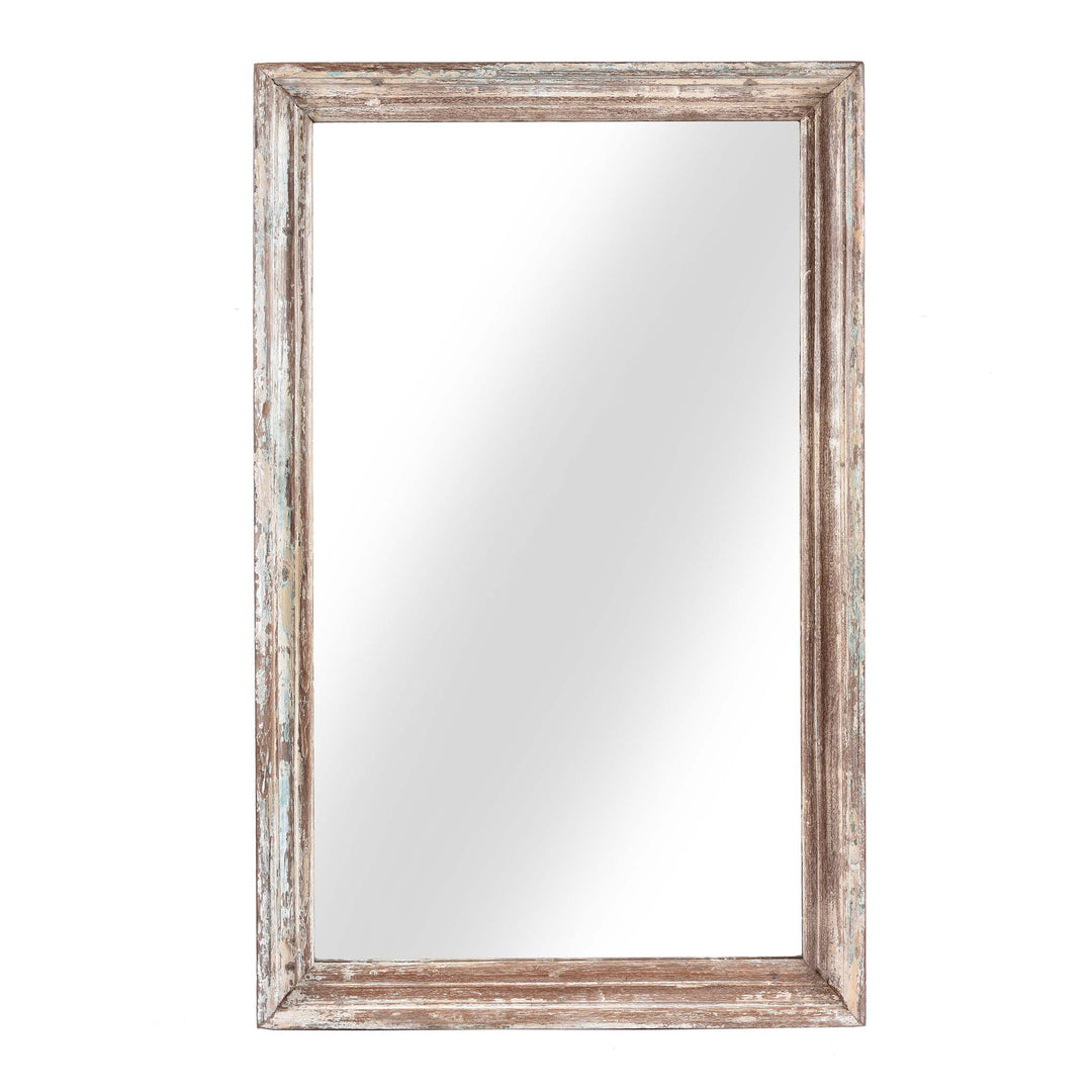 Indian Mirror Made From An Old Teak Window - Ca 1920 | Indigo Antiques
