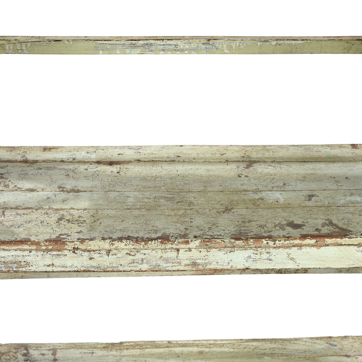 Shelf Detail From Vintage Green Painted Indian Teak Shelf - Ca 1930 | Indigo Antiques