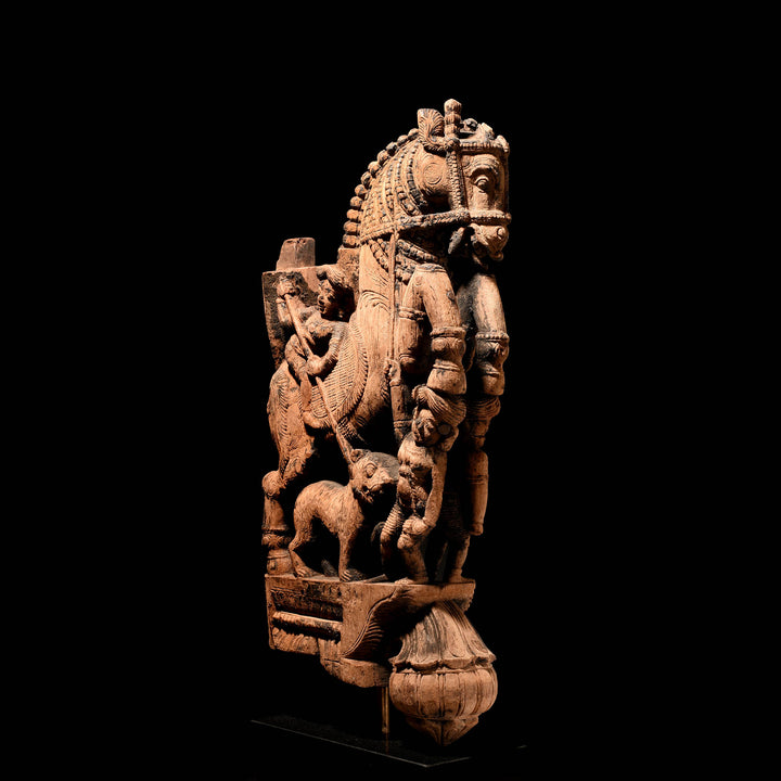 Carved Teak Horse Bracket From South India - 18thC | Indigo Antiques