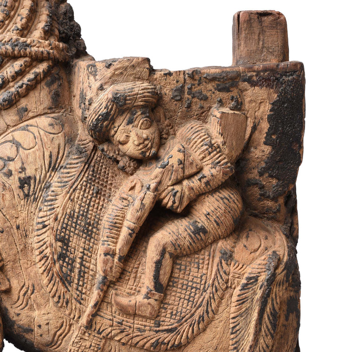 Character Detail From Carved Teak Horse Bracket From South India - 18thC | Indigo Antiques