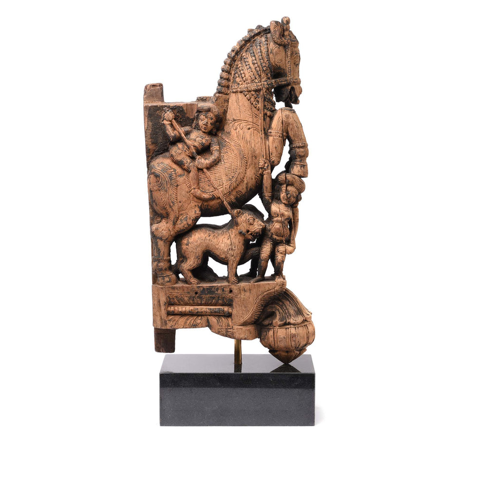 Carved Teak Horse Bracket From South India - 18thC | Indigo Antiques