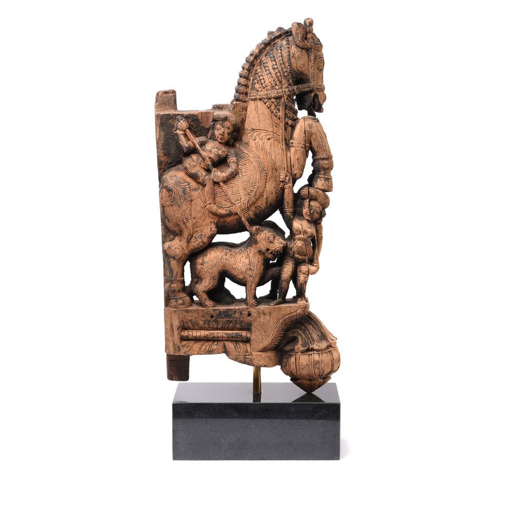Carved Teak Horse Bracket From South India - 18thC | Indigo Antiques