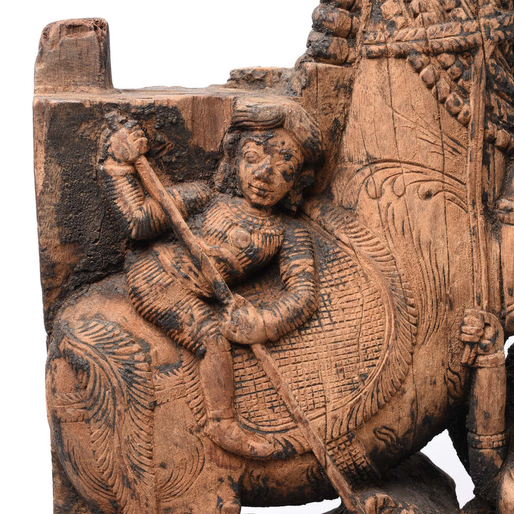 Character Detail From Carved Teak Horse Bracket From South India - 18thC | Indigo Antiques