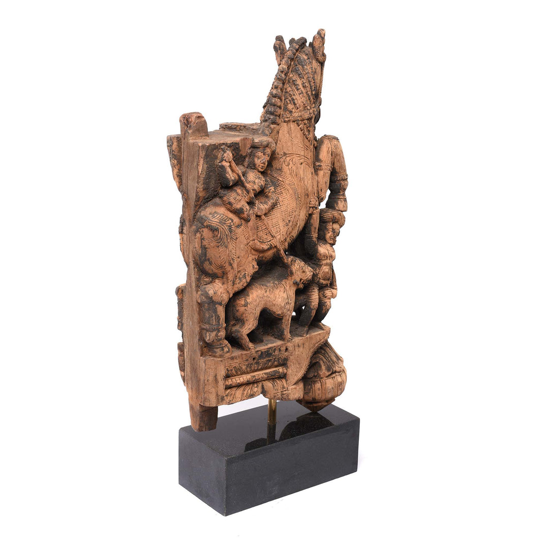 Rear View Of Carved Teak Horse Bracket From South India - 18thC | Indigo Antiques