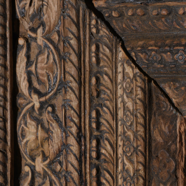Carving Detail From Carved Teak Door - 19thC | Indigo Antiques