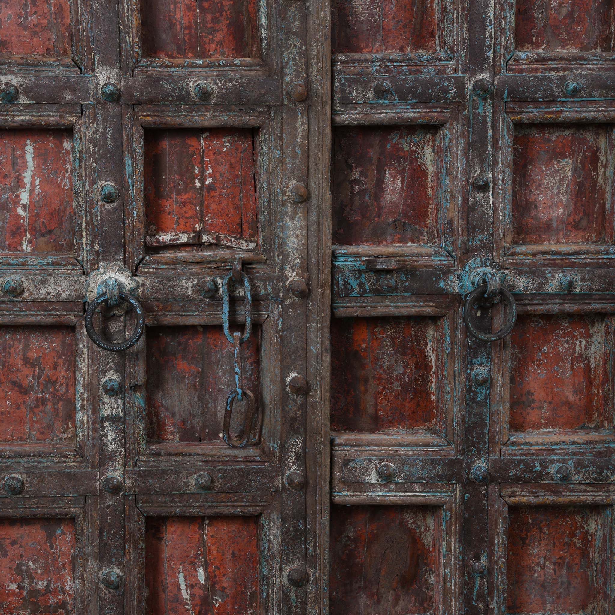 Detail From Painted Indian Reclaimed Door From Patan - 19thC | Indigo Antiques