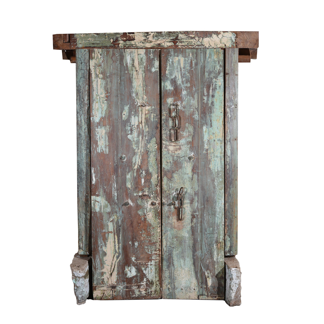 Back Of Painted Indo-Portugese Reclaimed Door From Diu - 19thC | Indigo Antiques