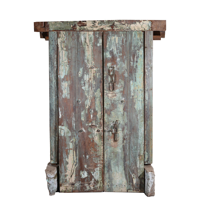 Back Of Painted Indo-Portugese Reclaimed Door From Diu - 19thC | Indigo Antiques