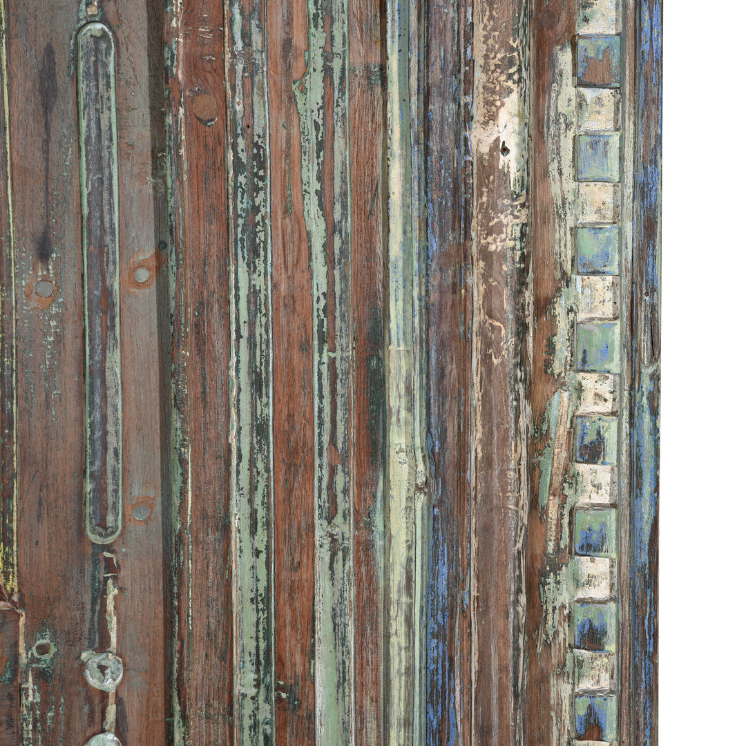 Paintwork Detail On Old Painted Indian Doors From Gujarat - 19thC | Indigo Antiques