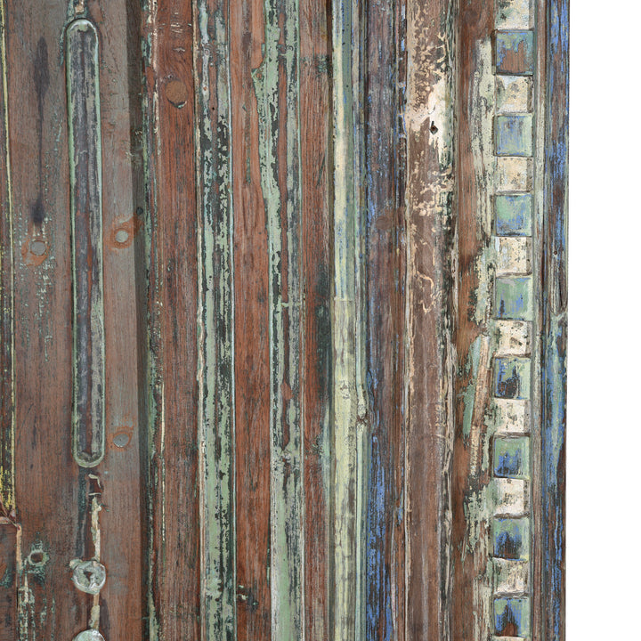 Paintwork Detail On Old Painted Indian Doors From Gujarat - 19thC | Indigo Antiques