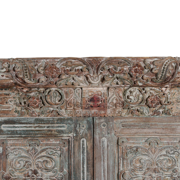 Old Painted Indian Doors From Gujarat - 19thC