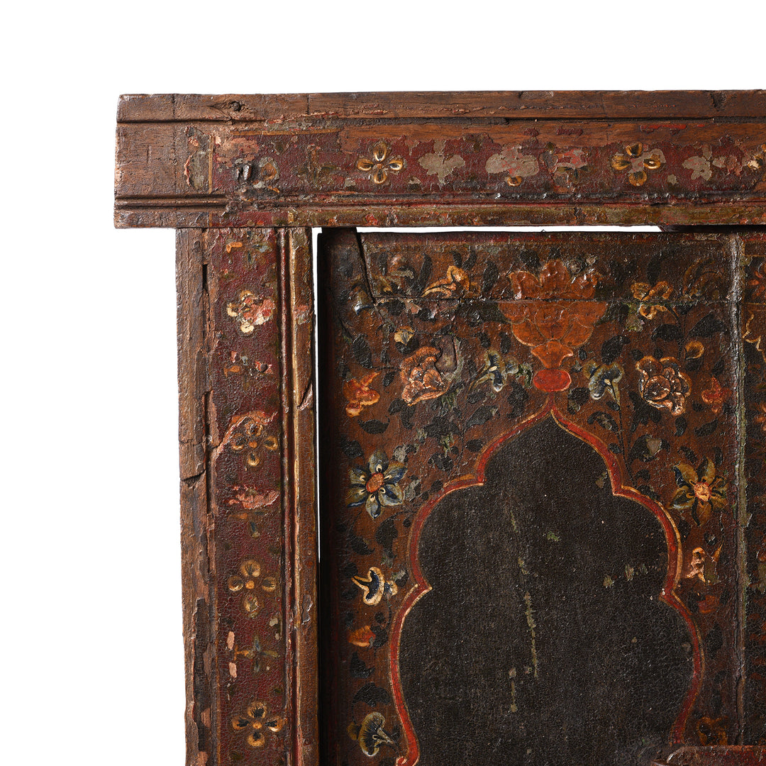 Detail From Painted Indian Windows From Bikaner - 19thC | Indigo Antiques