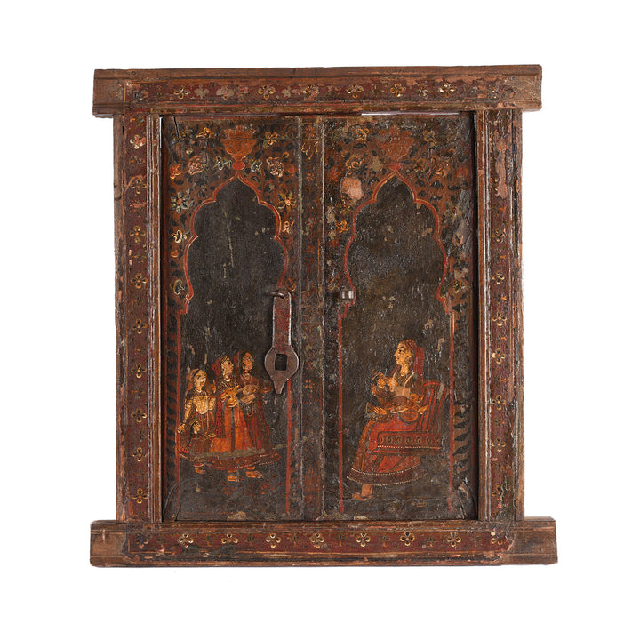 Painted Indian Windows From Bikaner - 19thC | Indigo Antiques