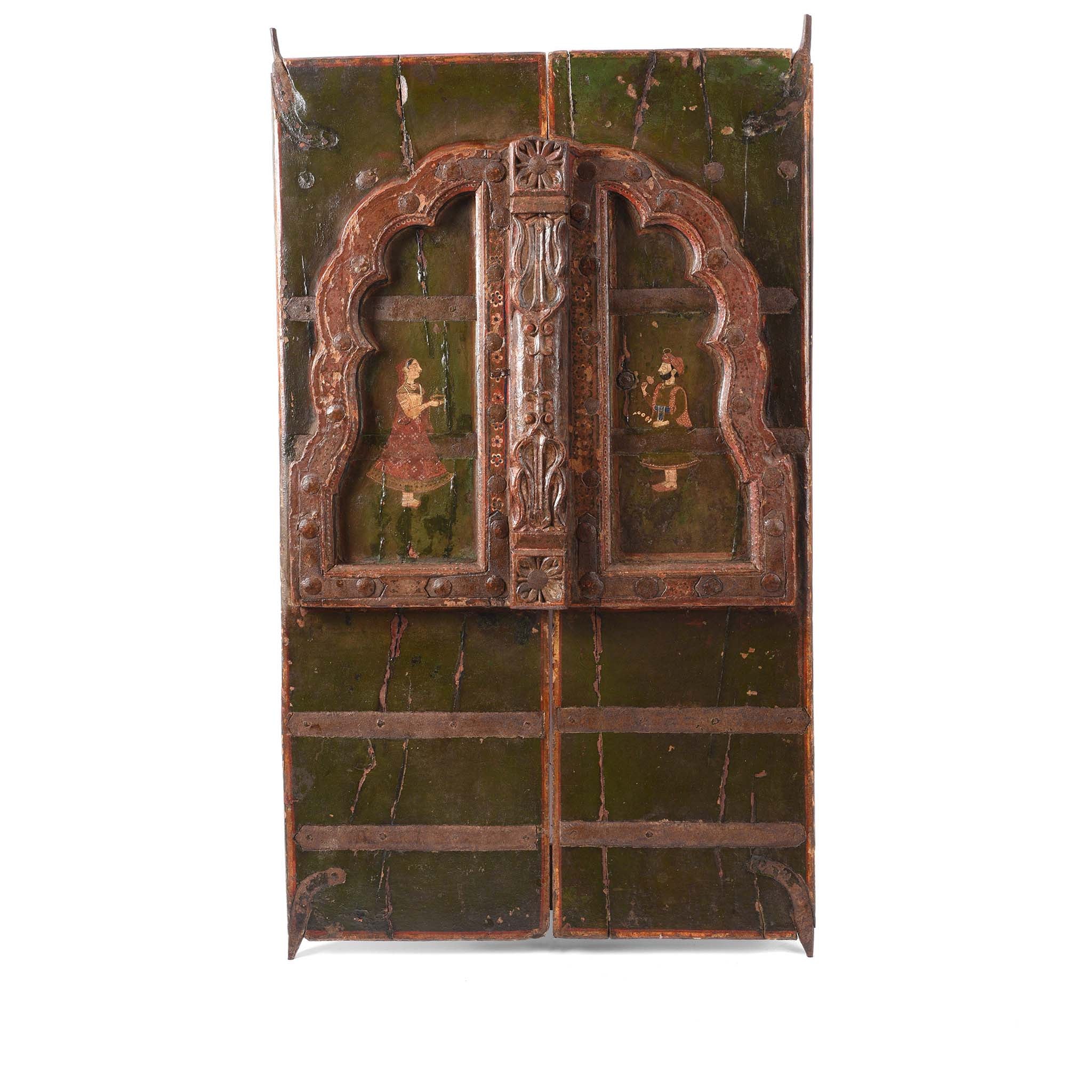 Painted Window from Bikaner, Rajasthan - 19thC Painted Window from Bikaner, Rajasthan - 19thC