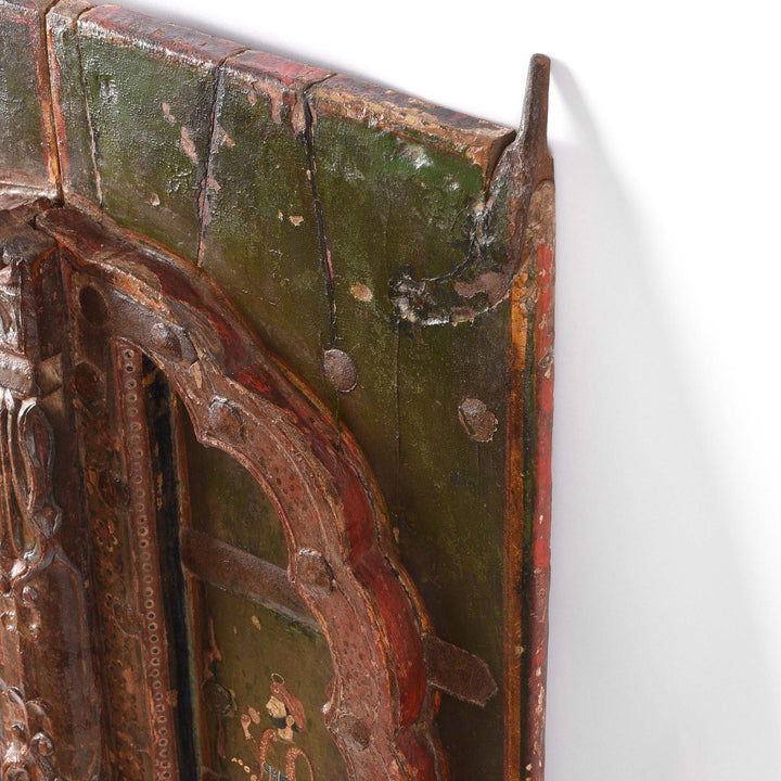 Angled View Of Painted Indian Windows From Bikaner - 19thC | Indigo Antiques