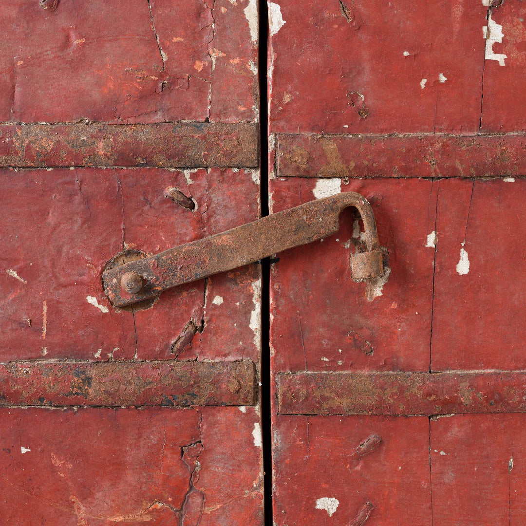 Latch On Reverse Of Painted Indian Windows From Bikaner - 19thC | Indigo Antiques