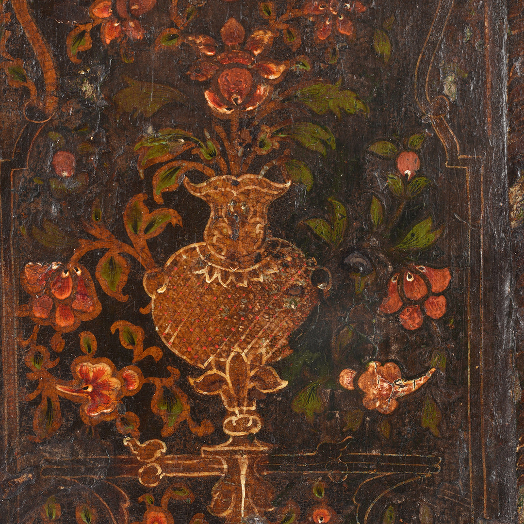 Paintwork Detail From Antique Painted Bikaner Shrine Shutters - 18thC | Indigo Antiques