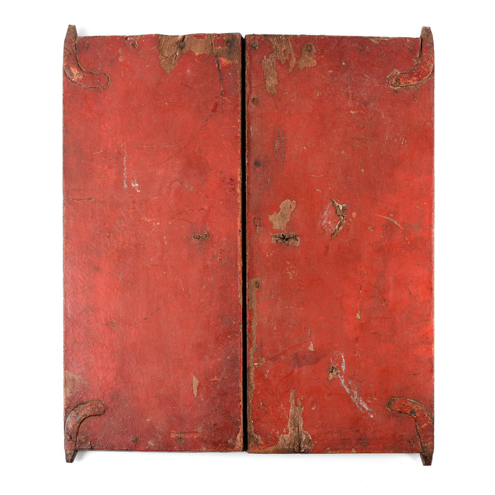 Reverse Of Antique Painted Bikaner Shrine Shutters - 18thC | Indigo Antiques