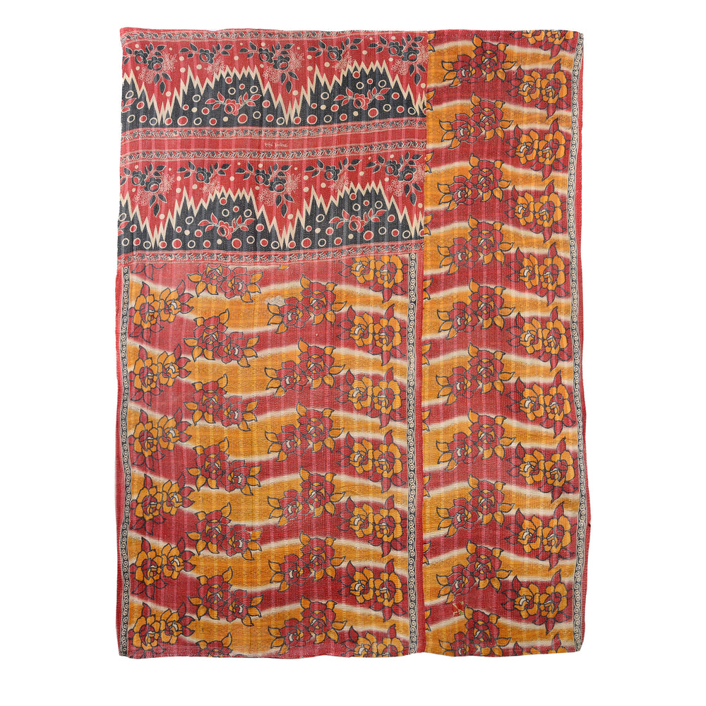 Side 1 Of Vintage Bengali Kantha Throw | Indigo Antiques