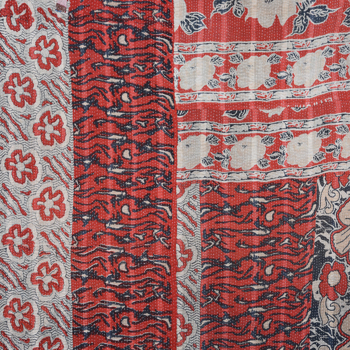 Detail From Vintage Bengali Kantha Throw | Indigo Antiques