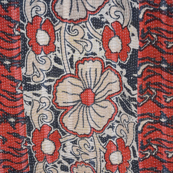 Detail From Vintage Bengali Kantha Throw | Indigo Antiques